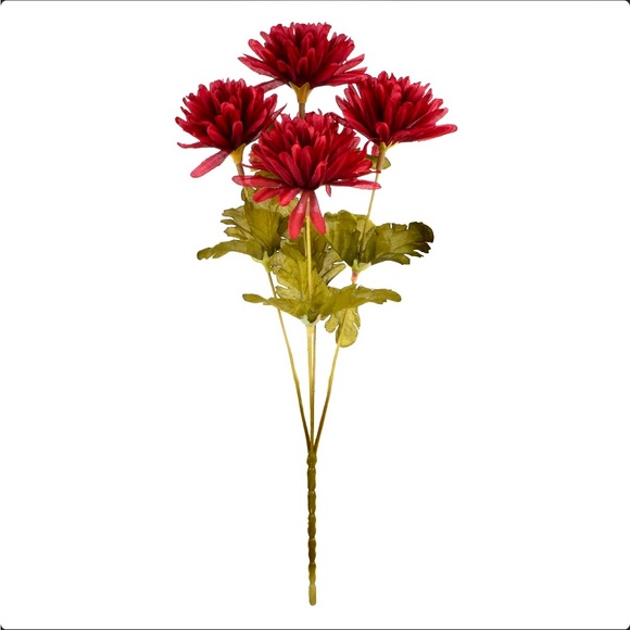 Artificial Fall Autumn Spring Flowers 13" Red Mum Bush by Ashland - Picture 1 of 2